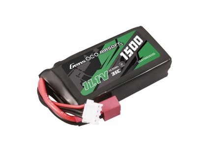55046 gens ace 35c 1500mah 3s1p 11 1v airsoft gun lipo battery with t plug