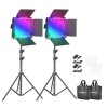 54347 neewer 660 pro rgb led studio set two 50w 3200 5600k lamps tripods gates
