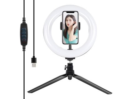Statívový držiak Puluz s 20 cm LED krúžkom Vlogging PKT3073B