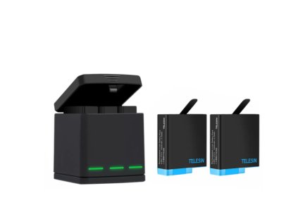 3-slotový nabíjací box Telesin pre GoPro Hero 8 + 2 batérie (GP-BNC-801)