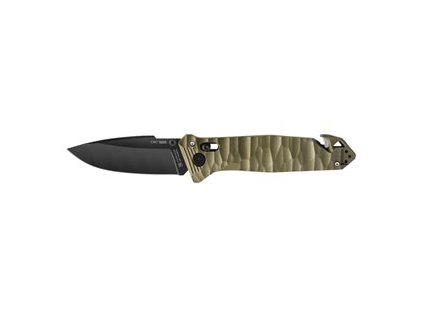 CAC S200 FRENCH ARMY KNIFE TEXTURED PA6 FV ARMY GREEN HANDLE