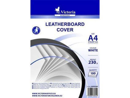 Zadní strana pro kroužkovou vazbu, A4, 230 g, matná, bílá, VICTORIA