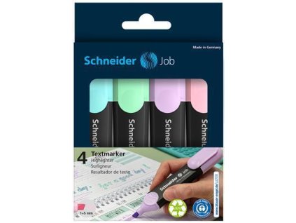 Zvýrazňovač "Job Pastel", sada 4 pastelových barev, 1-5 mm, SCHNEIDER