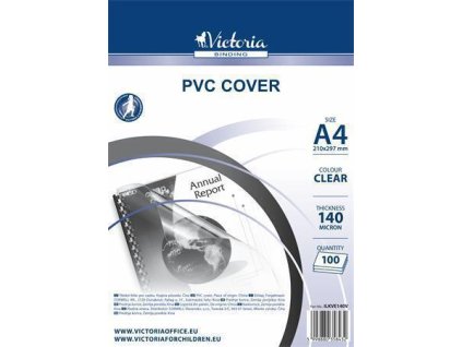 Přední strana pro kroužkovou vazbu, průhledná, 140 micron, A4, VICTORIA