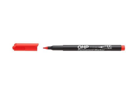 Permanentní popisovač, OHP, M, červená, 1-1,5mm, ICO
