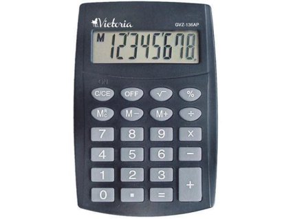 Kalkulačka kapesní "GVZ-136AP", 8místný displej, VICTORIA