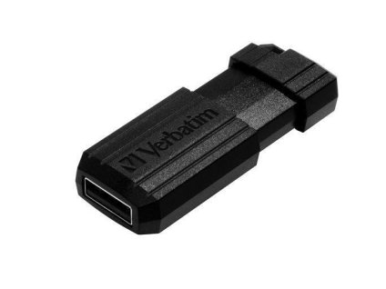 USB flash disk "PinStripe", černá, 128GB, USB 2.0, 10/4MB/sec, VERBATIM