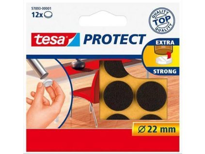 Plstěné samolepicí podložky "Protect 57893", hnědá, 22 mm, TESA