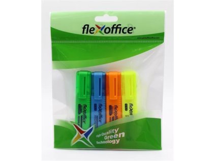 Zvýrazňovač "HL05", 4 barvy, 1-4,0 mm, FLEXOFFICE