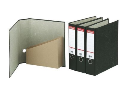 Pořadač s archivní kapsou, mramor, černá, 75 mm, 44, karton, ESSELTE