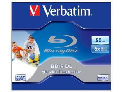 BD-R Blu-Ray, DL, Printable, 50GB, 6x, Verbatim, jewel box