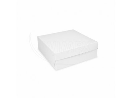 Krabice na dort (PAP) bílá 20 x 20 x 10 cm [50 ks]