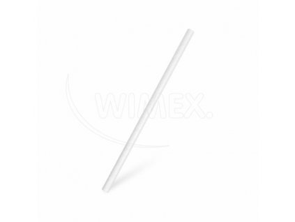 Slámka papírová bílá `JUMBO` Ø8mm x 20cm [20 ks]