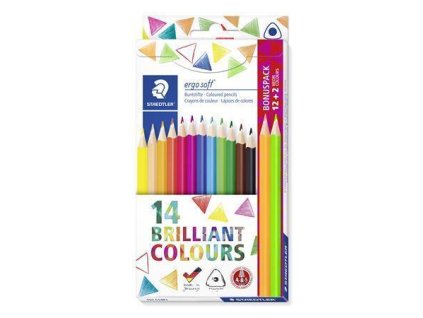 Barevné pastelky "Ergo Soft", 14 barev, trojhranné, STAEDTLER 157 C14P1