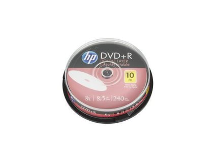 DVD+R, potisknutelný, dvouvrstvý, 8,5 GB, 8x, 10 ks, spindle, HP 69306