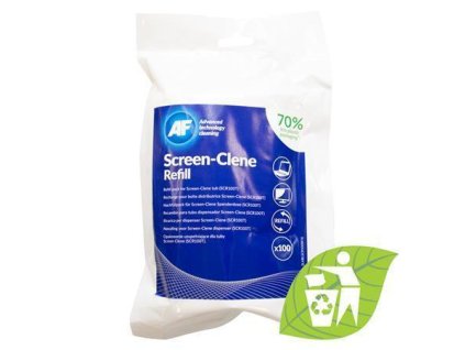 Čisticí ubrousky na obrazovky "Screen-Clene Refill", antistatické, náplň, 100 ks, AF SCR100R