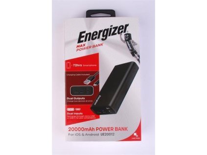 Power banka "MAX Power", 2x USB-A, 20000 mAh, 10,5W, ENERGIZER UE20012