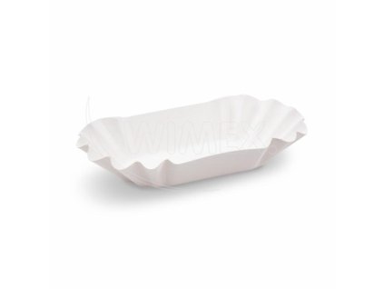 Papírová miska (FSC Mix) oválná bílá 17,5 x 10 x 3 cm [10 ks]
