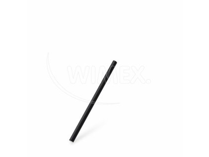 Slámka papírová černá `JUMBO` Ø8mm x 15cm [100 ks]