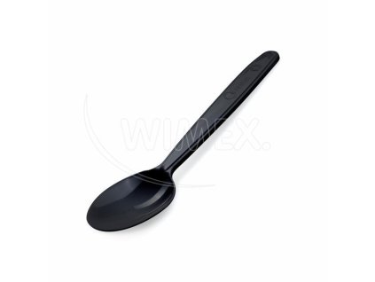 Lžíce (PP) opakovaně použitelná černá 18,5cm [50 ks]