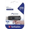 USB flash disk "V3", černá-stříbrná, 256GB, USB 3.0, 80/25 MB/sec, VERBATIM