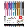 Sada gelových per "Doodler'z Glitter", 10 třpytivých barev, 0,33 mm, ZEBRA 02619