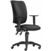 Kancelářská židle "Cinque ASYN", černá, čalounění, s nastavitelnými područkami, černý podstavec