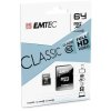 Paměťová karta "Classic", microSDXC, 64GB, CL10, 20/12 MB/s, adaptér, EMTEC ECMSDM64GXC10CG