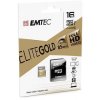 Paměťová karta "Elite Gold", microSDHC, 16GB, UHS-I/U1, 85/20 MB/s, adaptér, EMTEC ECMSDM16GHC10GP