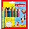 Pastelky "Woody 3v1 duo", sada, 6 dvojitých smíšených barev, STABILO 8826-2