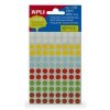 Etikety, různé barvy, kruhové, průměr 8 mm, 288 etiket/balení, APLI