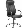Manažerská židle "Montgomery XXL", černá, potah z textilní kůže, chromová podnož