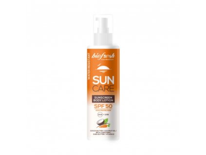 3997 opalovacie telove mlieko spf 50 s pumpickou biofresh sun care 200ml