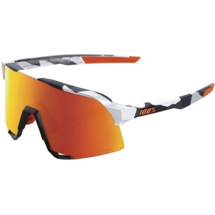 Brýle 100% S3 - Soft Tact Grey Camo - HiPER Red Multilayer Mirror Lens