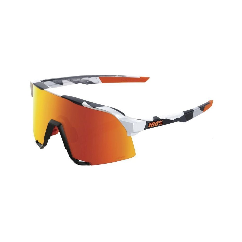 Brýle 100% S3 - Soft Tact Grey Camo - HiPER Red Multilayer Mirror Lens