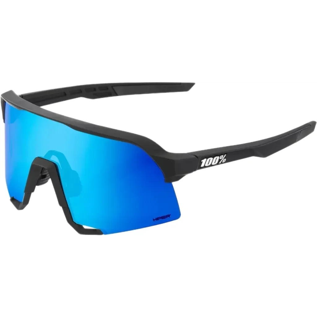 Sluneční brýle 100% S3 - Matte Black - Hiper Blue Multilayer Mirror Lens