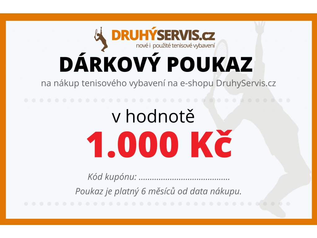 Darujte dárkový poukaz na tenisové vybavení