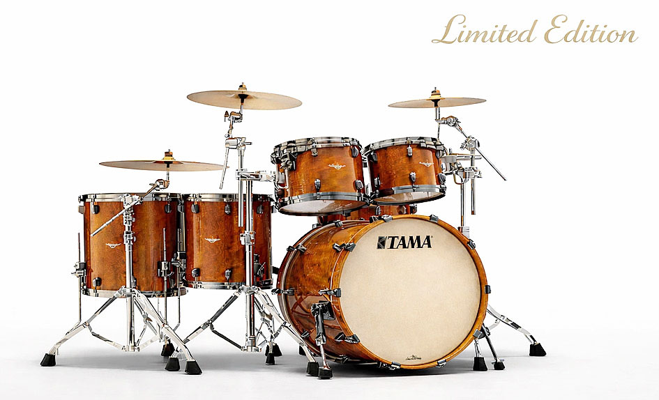 Tama Starclassic Gloss African Cherry Bubinga Drum Kit Figured African Cherry Outer Ply