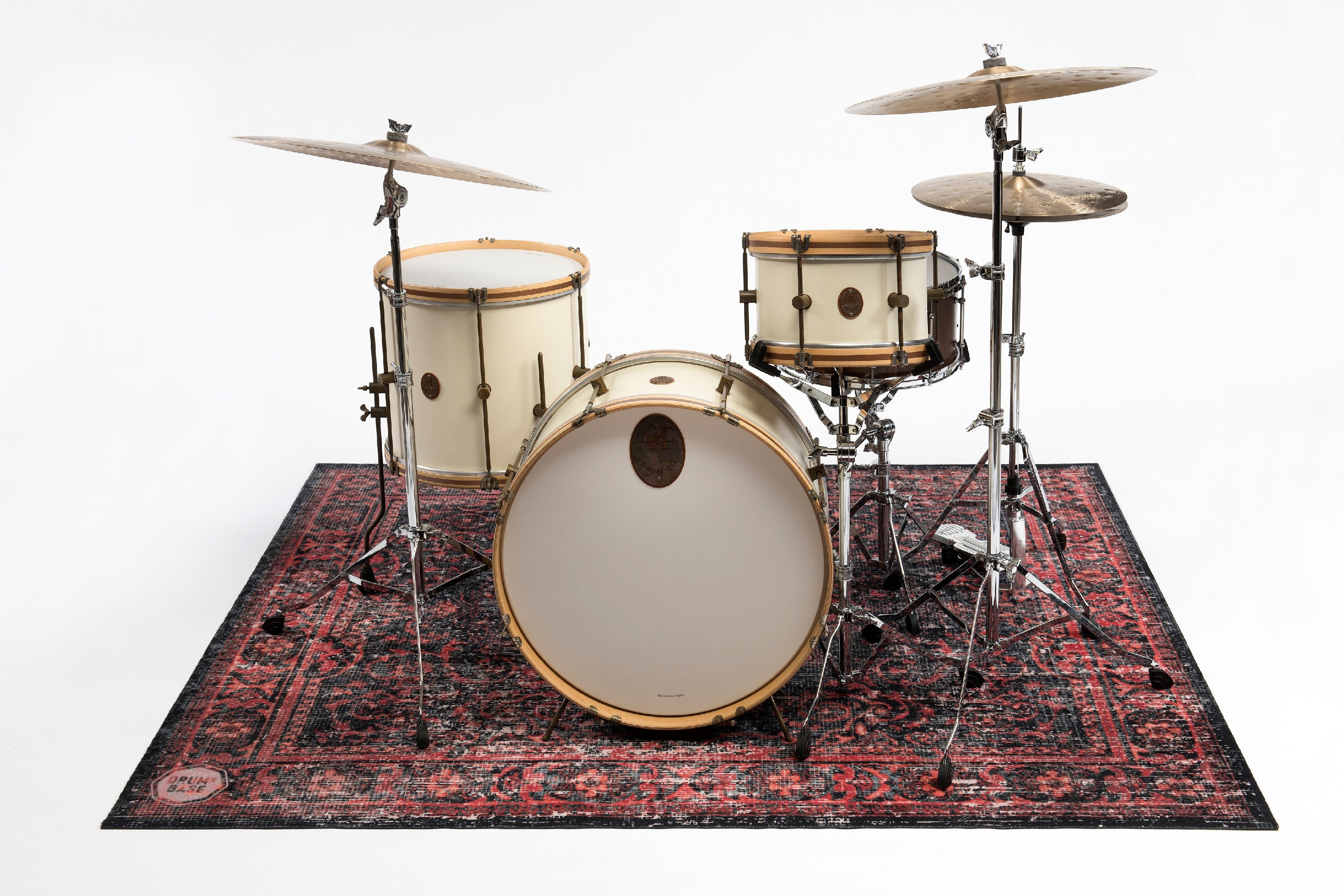 DRUMnBASE Vintage Persian Drum Mat 185 x 160 cm Red/Black