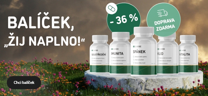 Balíček Žij naplno od Dr.VIBE přináší 5 cest k dlouhověkosti: prémiové doplňky stravy pro lepší spánek, silnější imunitu, vyšší výkonnost, odolnější klouby a zvládání stresu. Cenově výhodná sada, doprava zdarma.