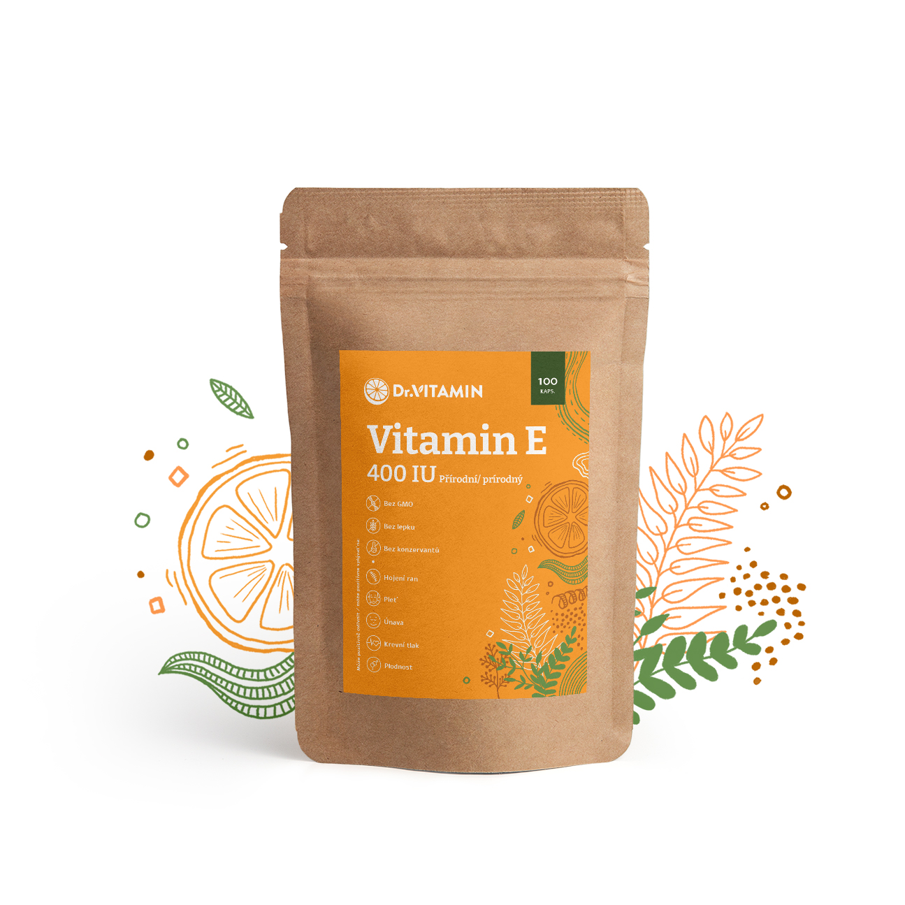 Vitamin E 400 IU přírodní (tokoferol) - 100 kaps.