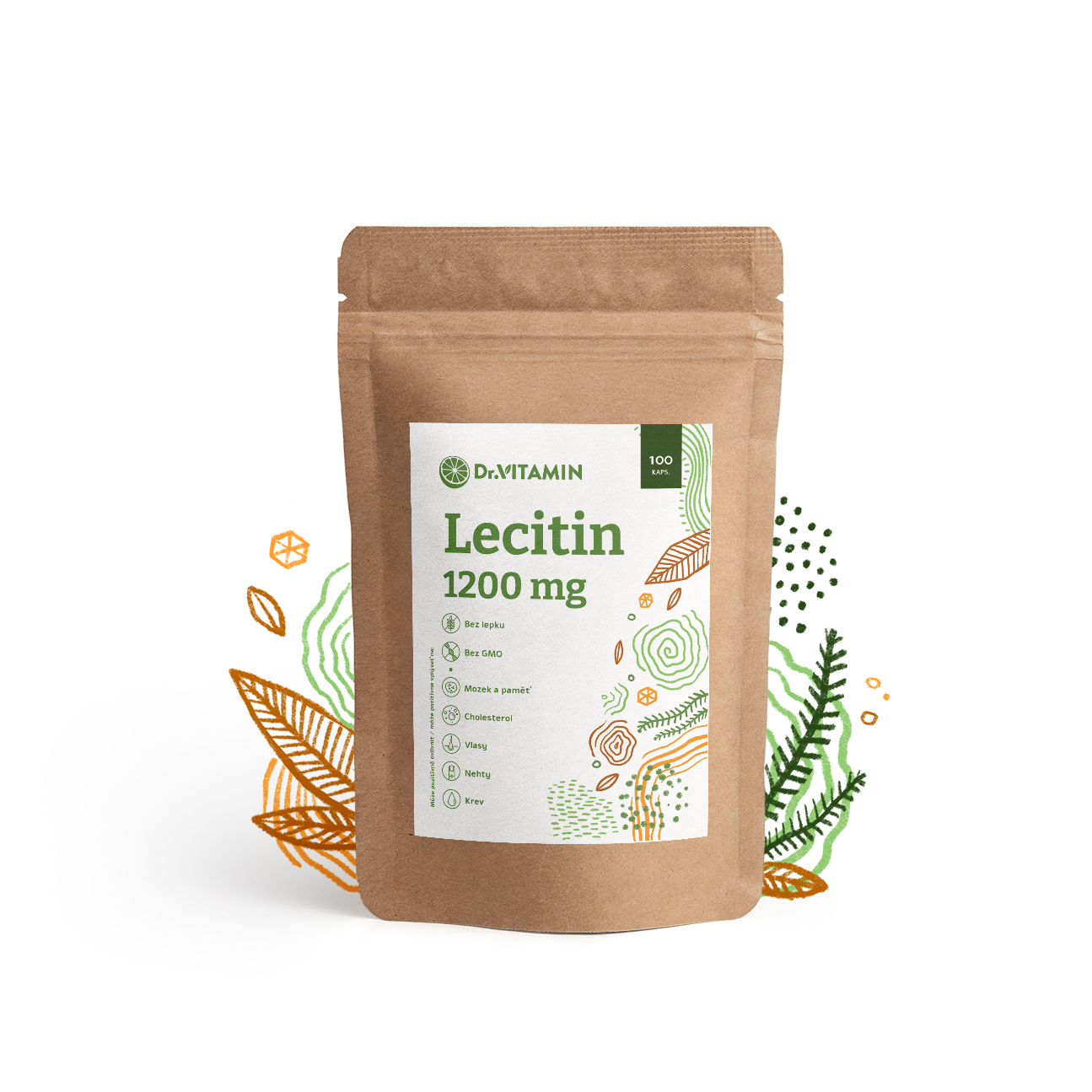 Lecitin 1200 mg (zdroj cholinu a inositolu) - 100 kaps.