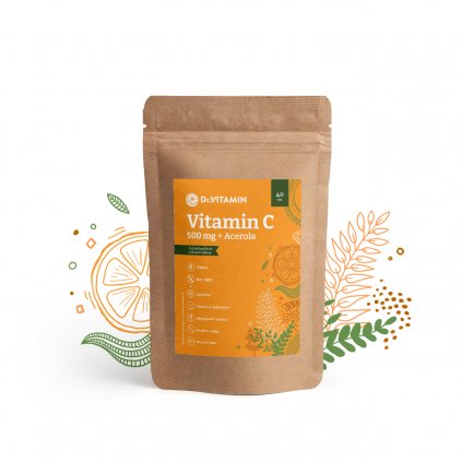 Dr.Vitamin C 500 mg + Acerola (malinová) pro děti - 40 tab.