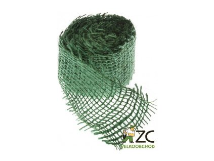 Jutová stuha 4cm x 3m - tmavě zelená