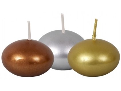 56723 svicka plovouci metalicka 3ks stribrna zlata medena