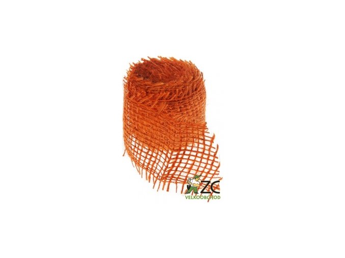Jutová stuha 4cm x 3m - oranžová