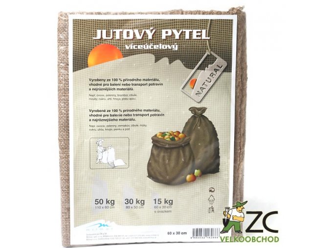 Jutový pytel 15 kg s úvazkem (30x60 cm)