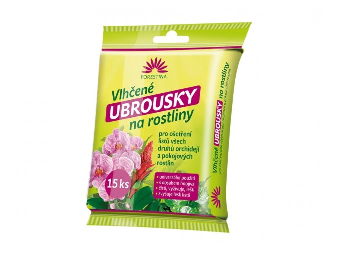 Ubrousky FORESTINA vlhčené na orchideje a rostliny 15ks