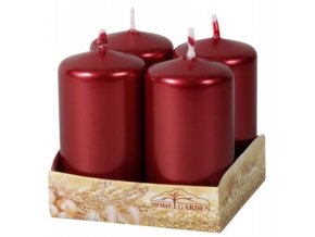 56129 svicka adventni metalicka leskla 4x8cm cervena 4ks