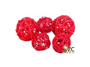 Dekorace - Lata Ball 4 cm 4ks - červený